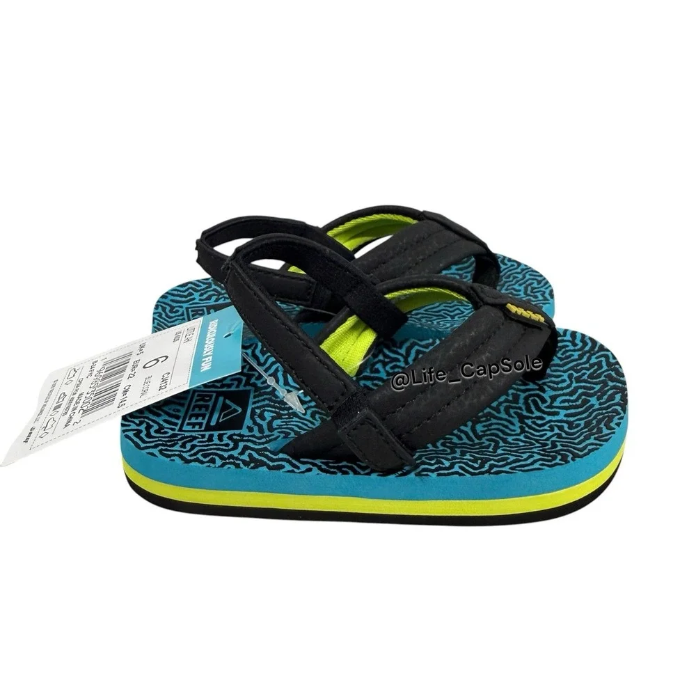 Size 6 REEF Flip Flops Baby Sandals Little AHI KIDS Blue Coral CJ4132 Toddlers